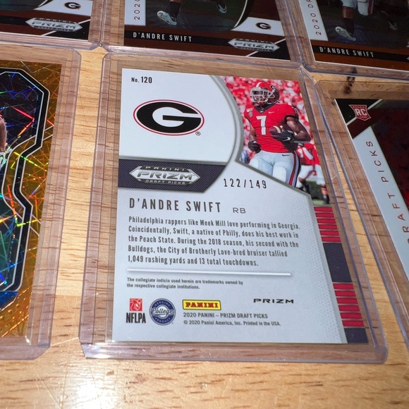 (27) 2020 Prizm Orange Pulsar DP DANDRE SWIFT Detroit Lions NFL RC LOT #/149 - Picture 7 of 9